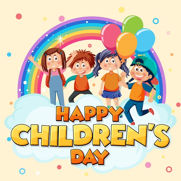 Vettore happy day banner per bambini