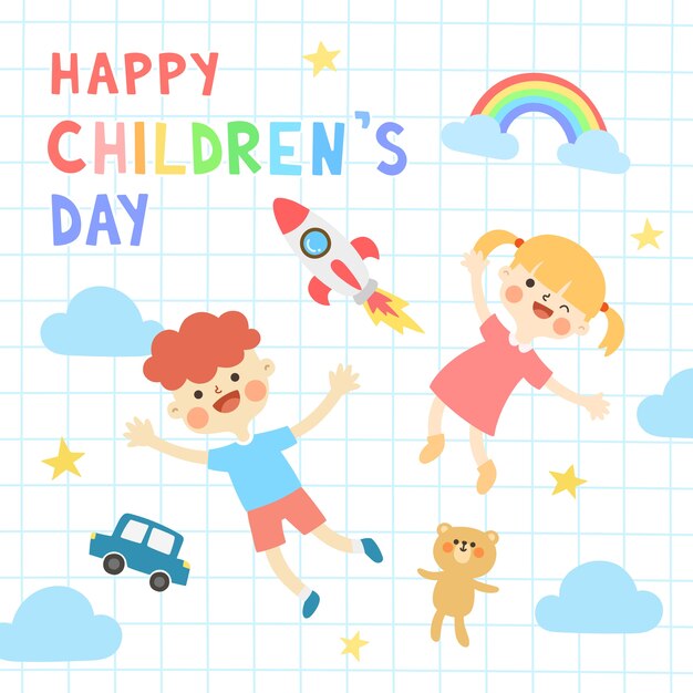 Vector happy children's day illustration background.