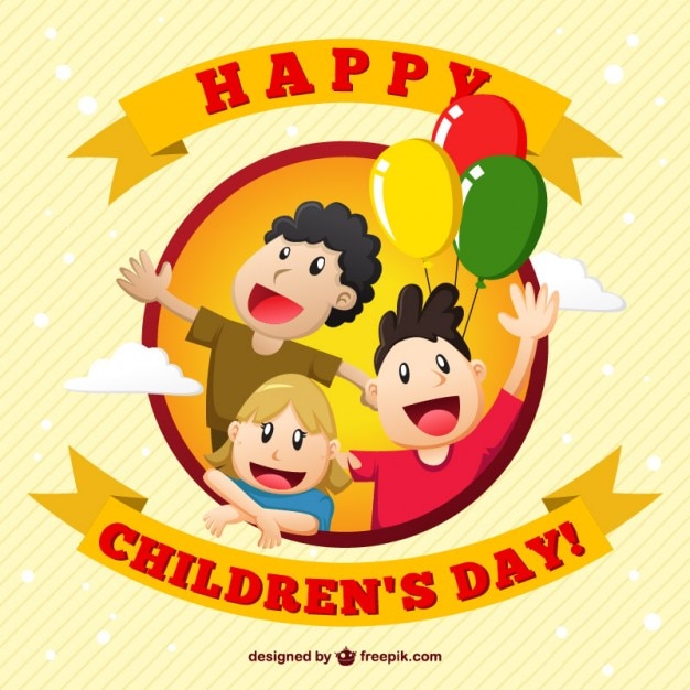 Vector happy children's day illustration card