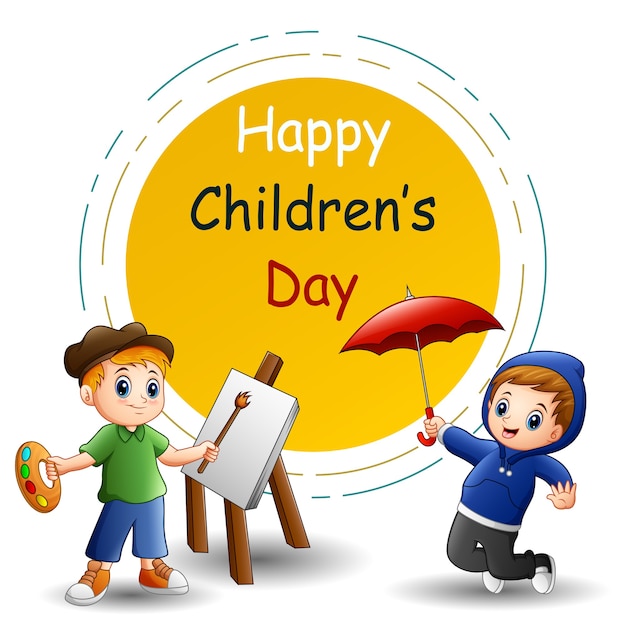 Happy children's day illustration