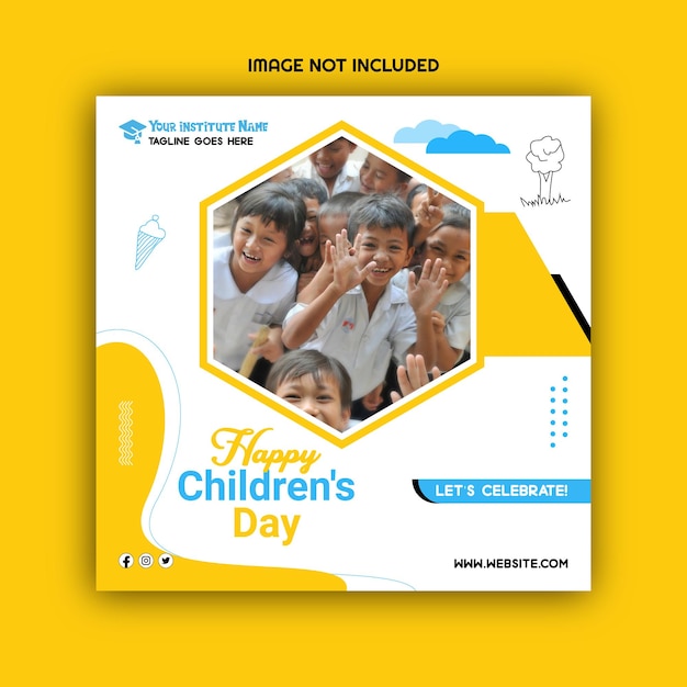 Happy children's day Instagram post template