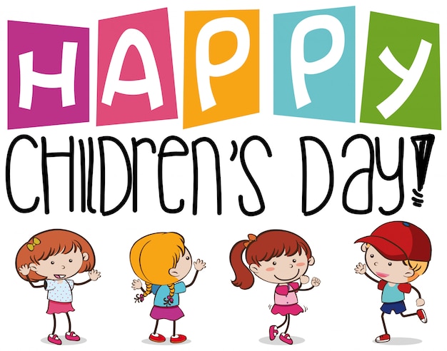 Vector happy children's day template