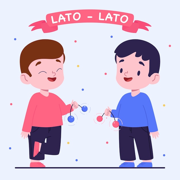 Счастливые дети играют в латино-лато игры