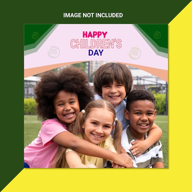 Happy childrens day social media post design