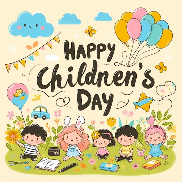 happy childrens day vector