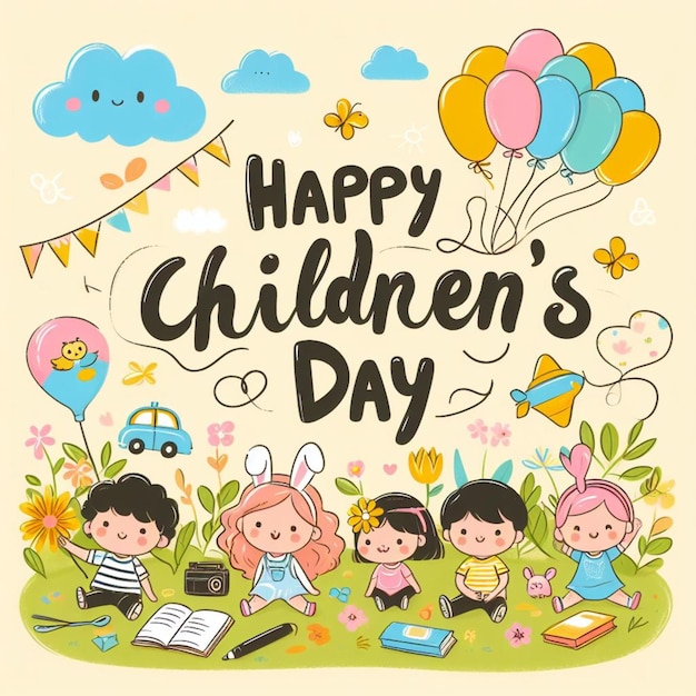 Vector happy childrens day vector