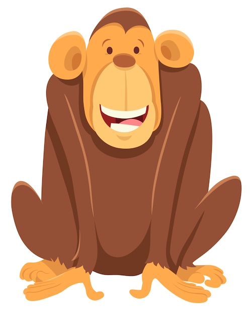 Happy chimpanzee ape animal character