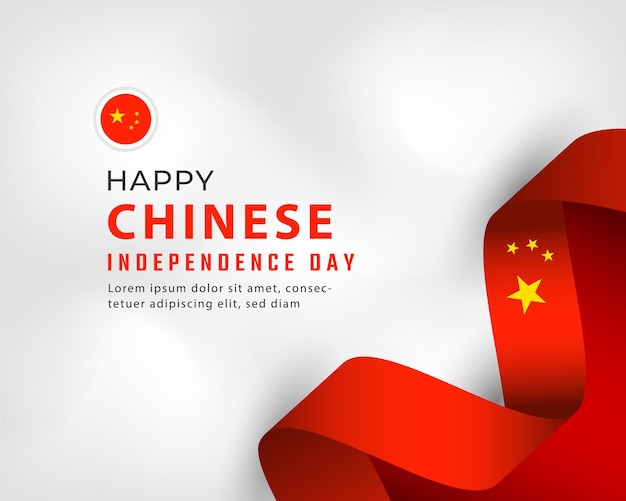 Modello di illustrazione del disegno vettoriale di celebrazione della festa nazionale cinese felice per banner poster