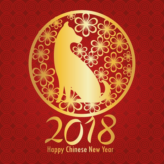 Happy chinese new year 2018 poster vector illustration design