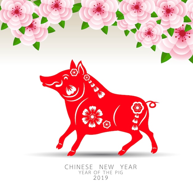 Vector happy chinese new year 2019.