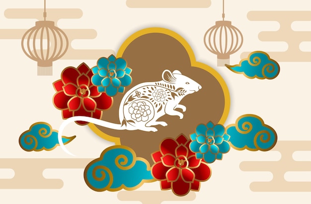 С китайским новым годом 2020, годом крысы, вырезанной из бумаги. китайские иероглифы означают: с новым годом, богатый лунный новый год 2020. знак зодиака для поздравительной открытки.