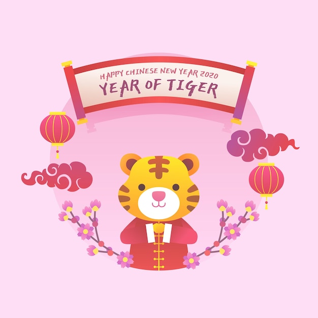 Happy Chinese new year 2022 year of tiger background