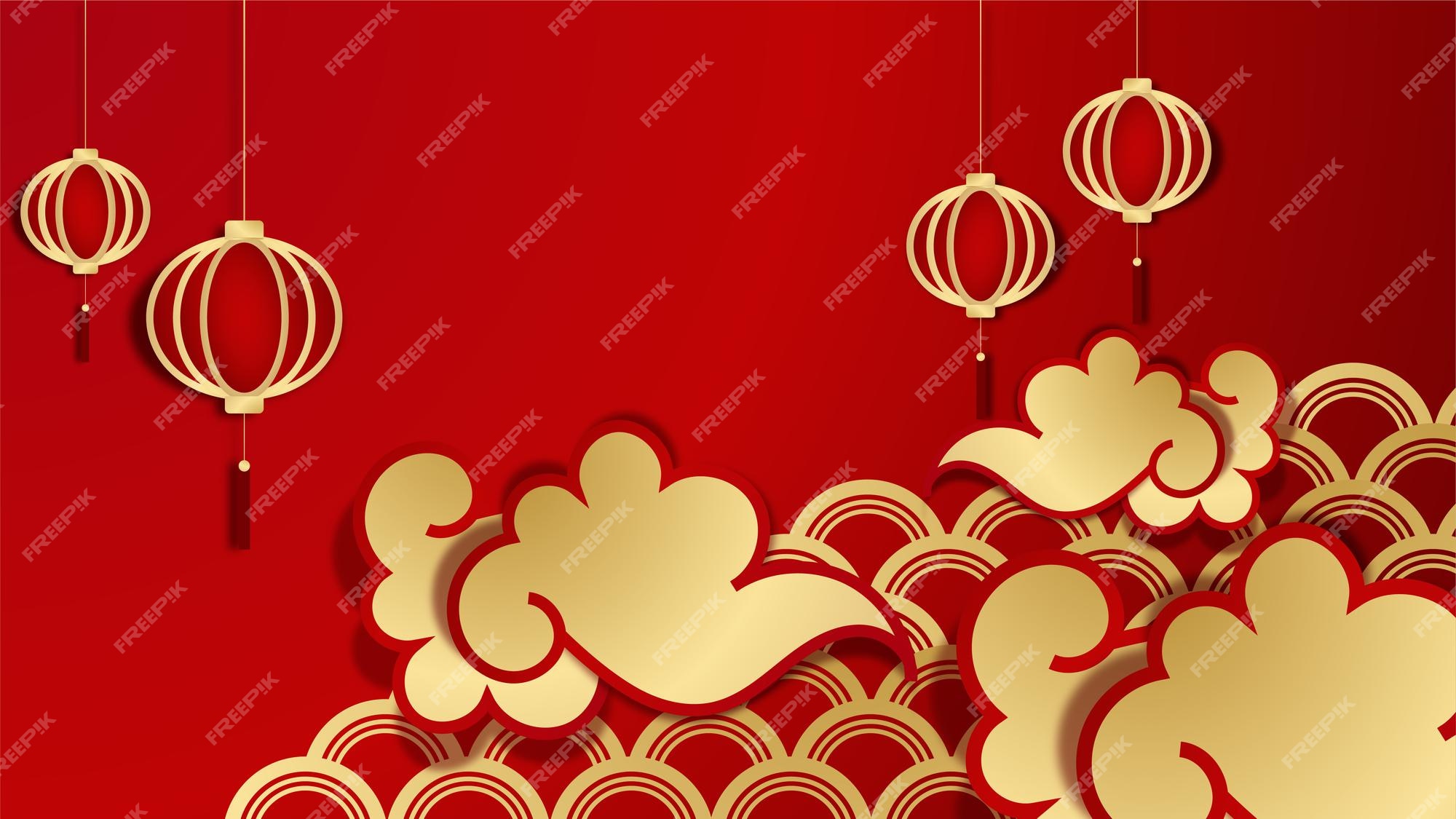 Premium Vector | Happy chinese new year 2022. year of tiger character with  asian elements and flower with craft style on background. universal chinese  background with red and gold color theme