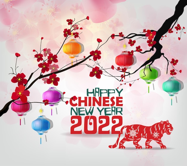 Happy Chinese new year 2022  year of the Tiger Lunar New Year