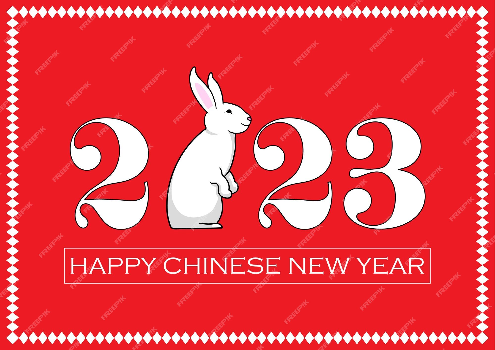 Premium Vector  Happy chinese new year 2023, wish post illustration