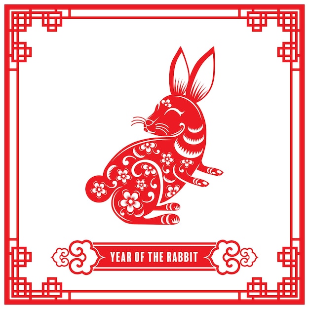 Happy chinese new year 2023 year of the rabbit zodiac sign