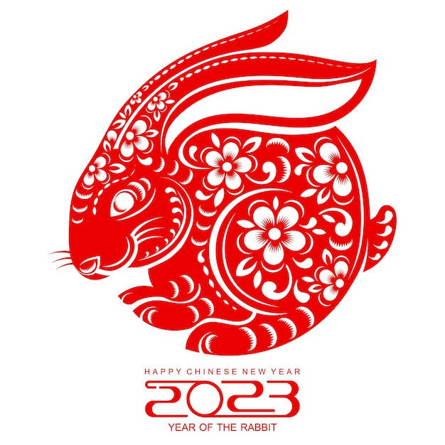 Happy chinese new year 2023 year of the rabbit zodiac sign