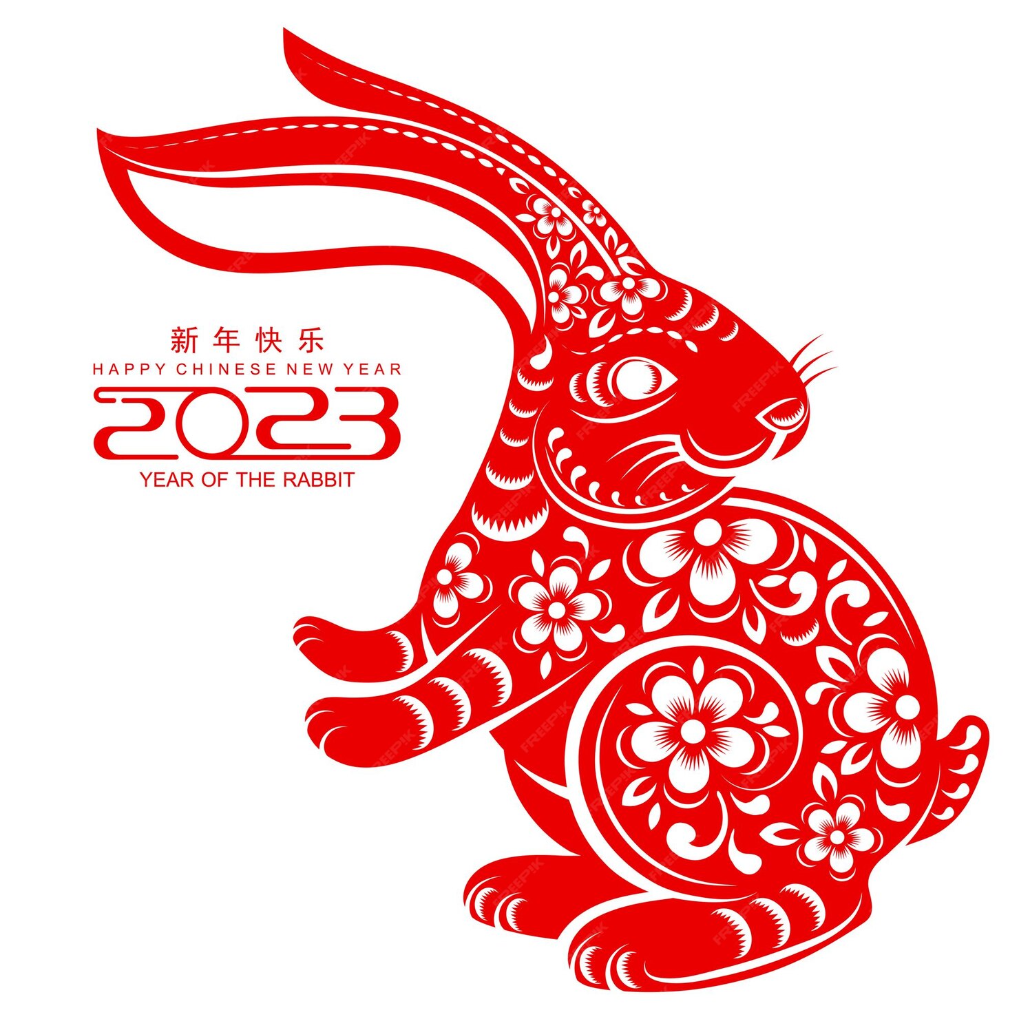 Premium Vector Happy chinese new year 2023 year of the rabbit zodiac sign