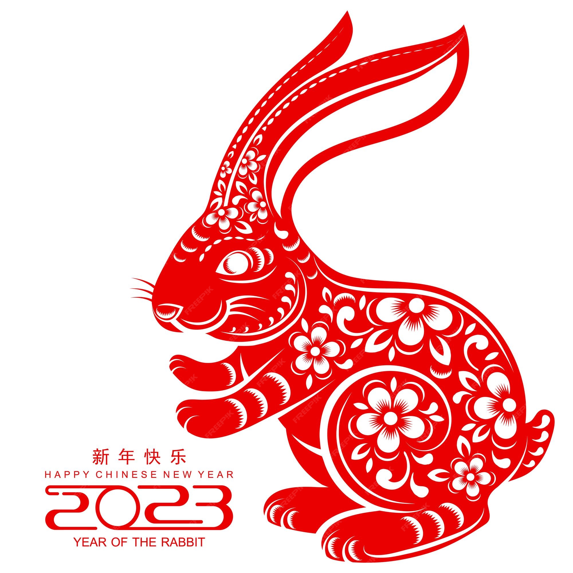 Premium Vector  Happy chinese new year 2023 year of the rabbit