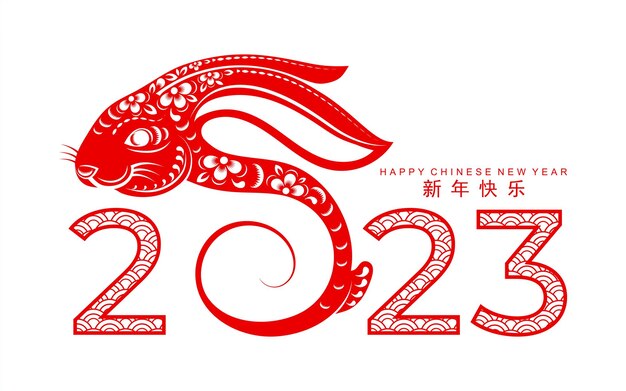 Happy chinese new year 2023 year of the rabbit zodiac sign