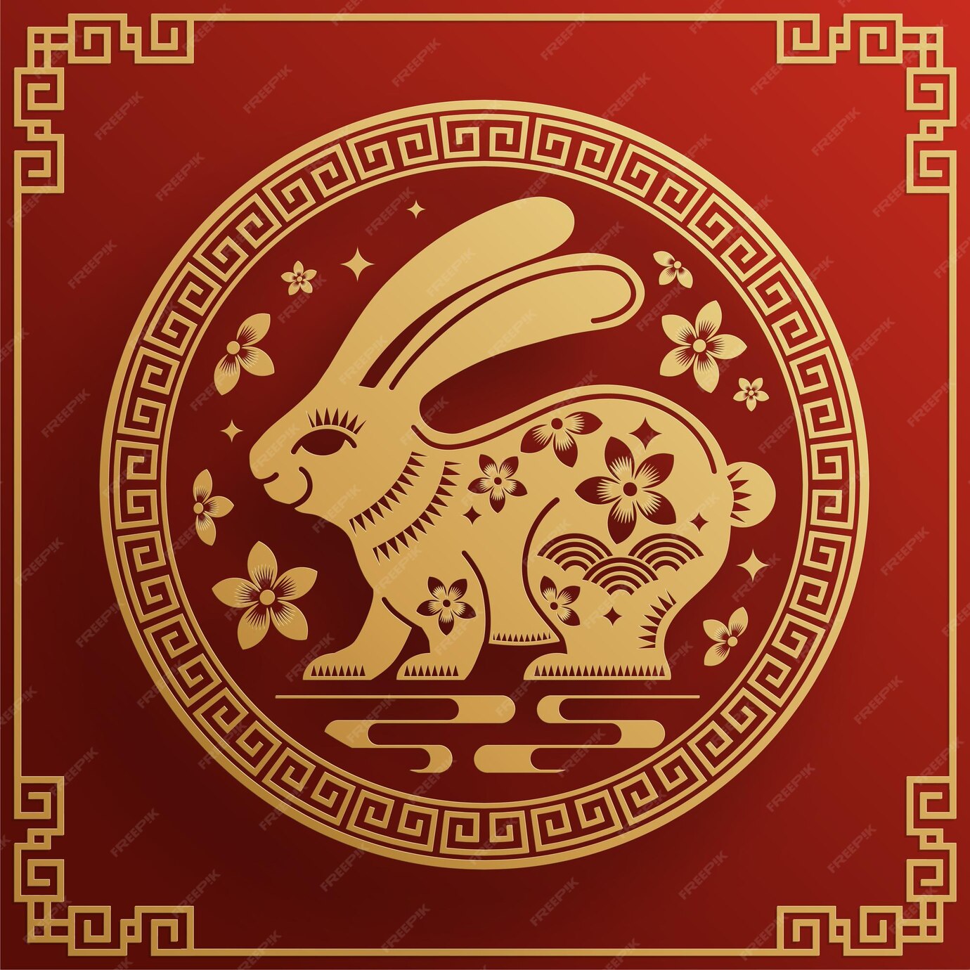 Premium Vector Happy chinese new year 2023 year of the rabbit zodiac