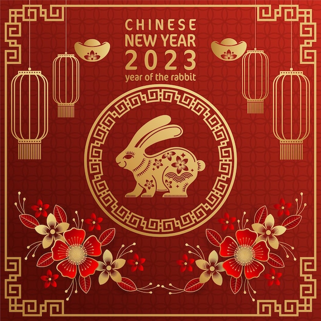 Happy chinese new year 2023 year of the rabbit zodiac