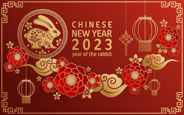 Happy chinese new year 2023 year of the rabbit zodiac