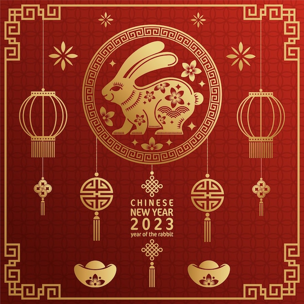 Happy chinese new year 2023 year of the rabbit zodiac