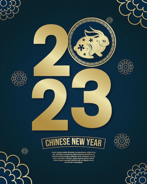 Felice anno nuovo cinese 2023 anno di coniglio