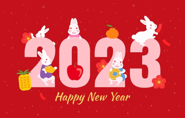 Happy chinese new year 2023 year of rabbit