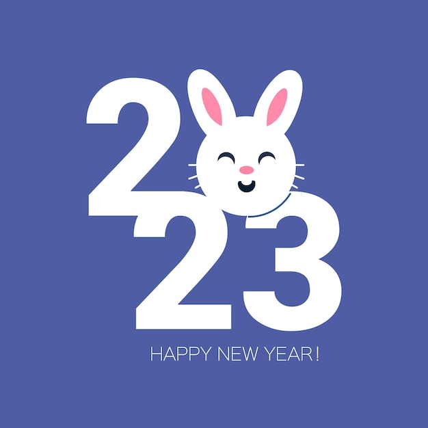 벡터 happy chinese new year 2023 zodiac rabbit sign year of the 토끼 종이 컷 아트 공예 스타일 귀여운 토끼 크리스마스 시간