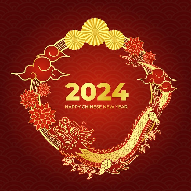 Vector happy chinese new year 2024 background