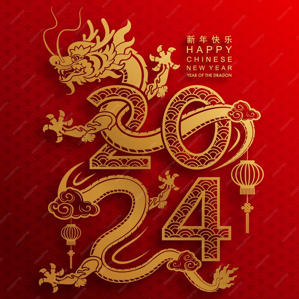 Premium Vector Happy chinese new year 2024 the dragon zodiac sign
