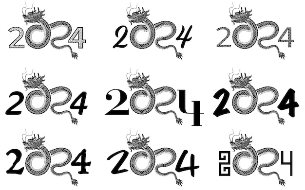 Felice anno nuovo cinese 2024 il segno zodiacale del drago