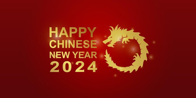 Vector happy chinese new year 2024 year of the dragon for banner with dragon logo symbol