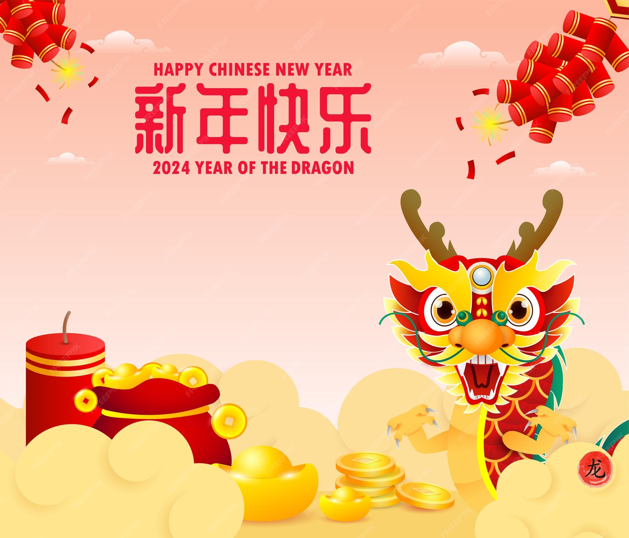 Premium Vector Happy chinese new year 2025 year of the dragon, gong xi fa cai, dragon riding