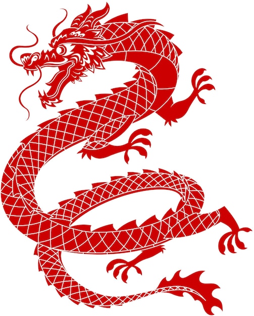 Vector happy chinese new year 2024 year of the dragon zodiac vector hand drawn illustration