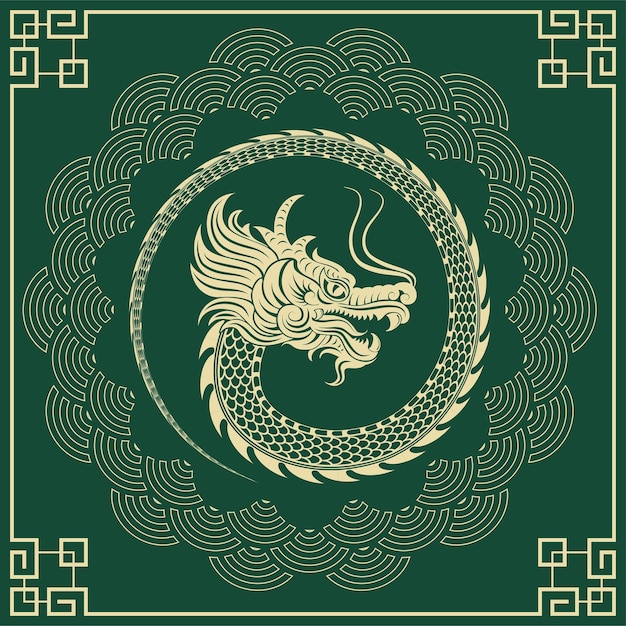 Vector happy chinese new year 2024 zodiac sign year of the dragon