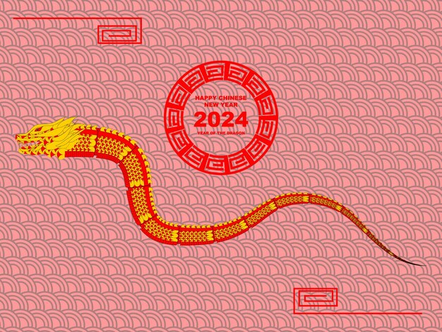 Vector happy chinese new year 2024