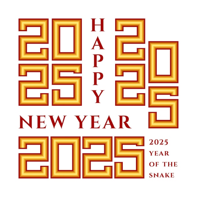 Happy Chinese New Year 2025 the number 2025 which forms the Chinese border