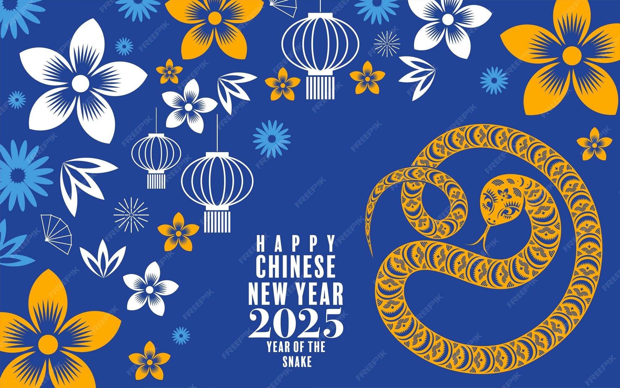 Premium Vector Happy chinese new year 2025 the snake zodiac sign