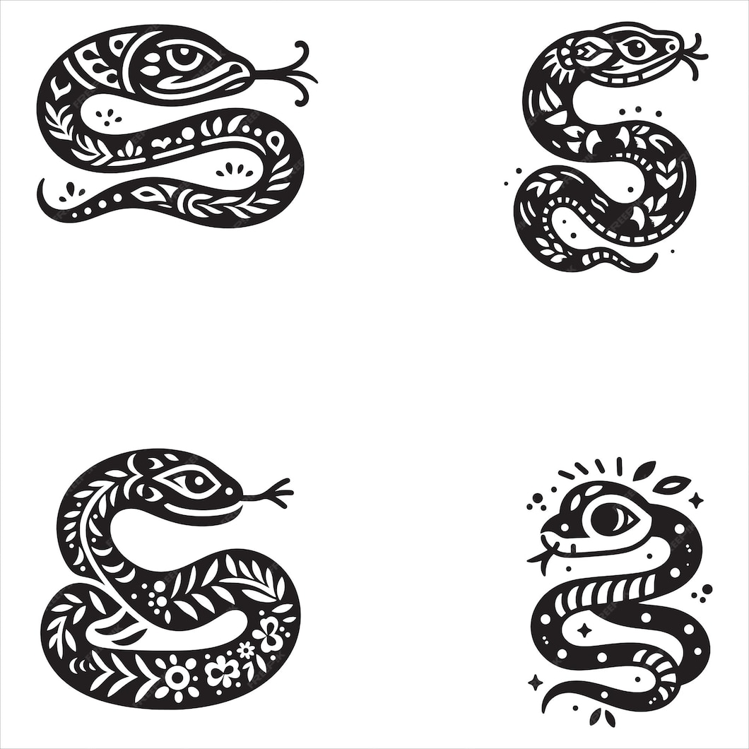 Happy Chinese New Year 2025 Zodiac Sign Year Of The Snake Silhouette year of the Snake