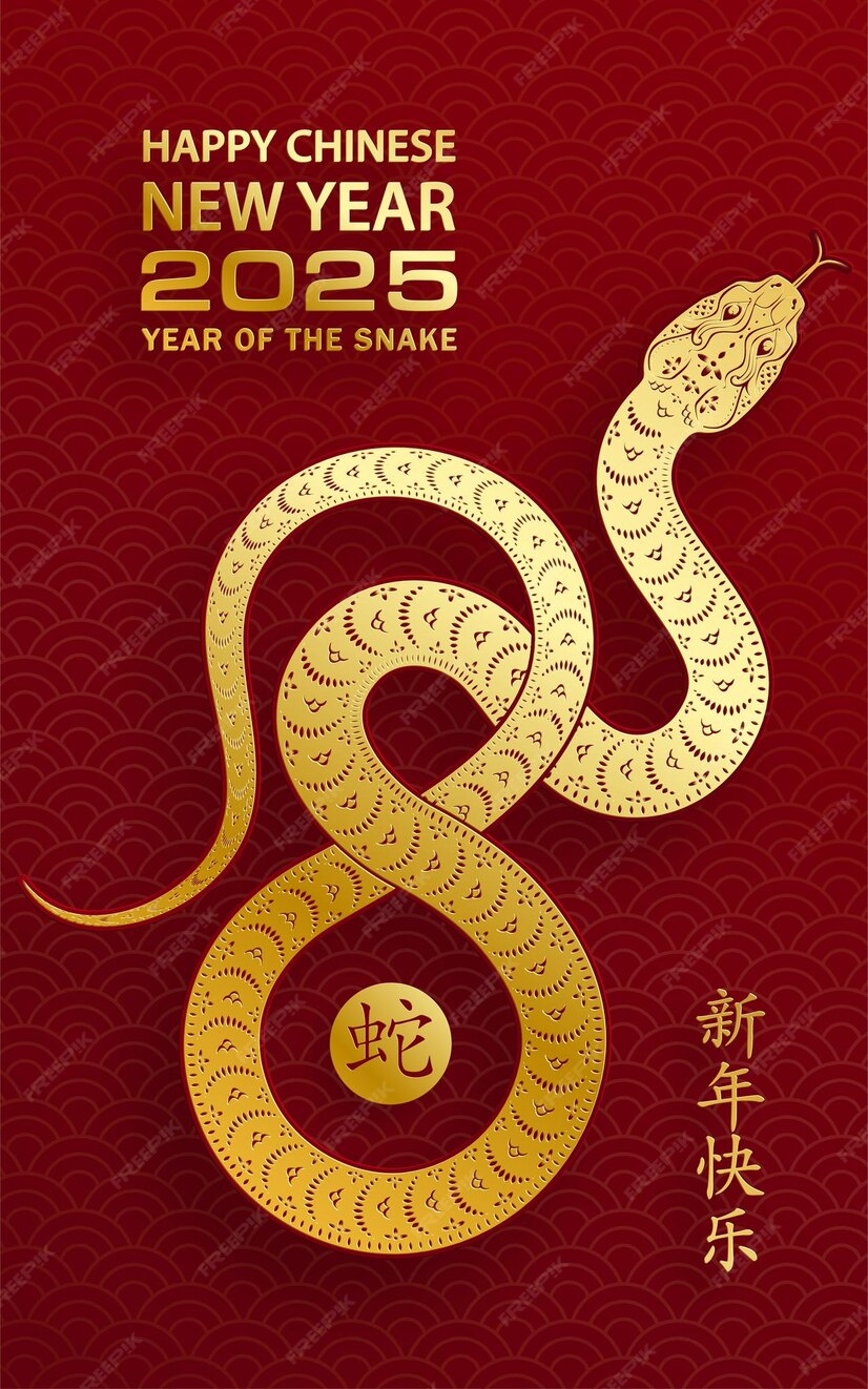Premium Vector Happy Chinese new year 2025 Zodiac sign year of the Snake