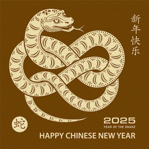 Happy Chinese new year 2025 Zodiac sign year of the Snake