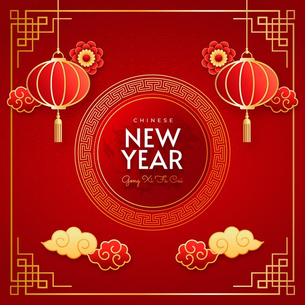 Happy chinese new year celebration banner poster template chinese lunar new year gong xi fa cai