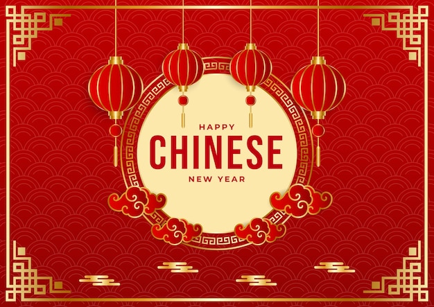 Happy Chinese new year celebration social media post template Chinese lunar new year gong xi fa cai