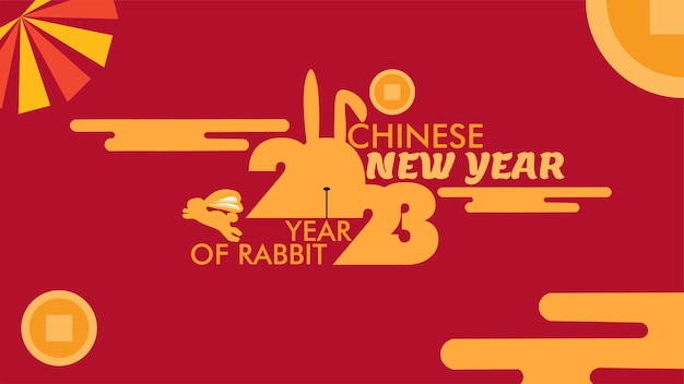 happy chinese new year design year of rabbit