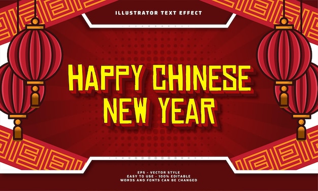 Happy chinese new year editable text effect illustration