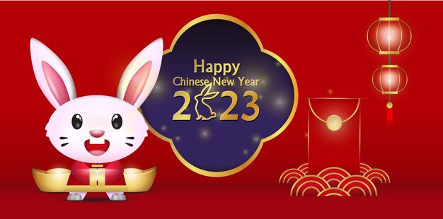 Happy chinese new year greeting with window behind red background for banner