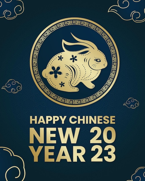 Happy chinese new year template social media